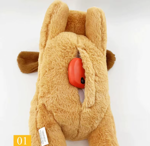 Detak jantung mainan boneka anjing bordir kain Super lembut isi katun PP untuk bantuan kecemasan hewan peliharaan pelatihan perilaku menenangkan - Product Image 3