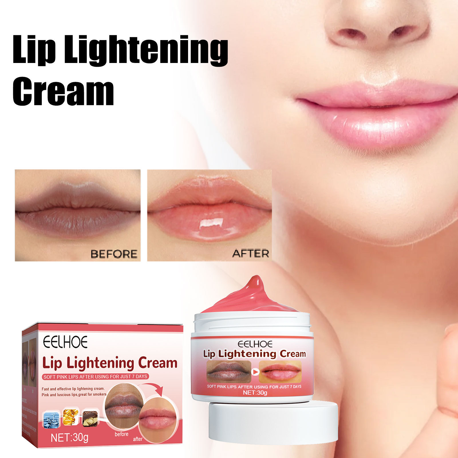 Crème éclaircissante Pour Lèvres Ethiglo Lipzlite 30g - Pack De 2, Neuf, Ingrédients Naturels