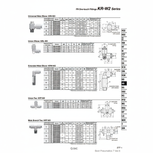 ชิ้นส่วนนิวเมติกส์แบบสัมผัสเดียว KRW12-03SW2ชุดอุปกรณ์นิวเมติก - Product Image 1