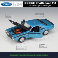 Welly 1:24 1970 DO DGE Challenger T/A, simulación coleccionable de Metal para coche, modelo de coche de aleación fundida, colección de juguetes, regalos de exhibición