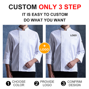 Uniforme <span class=keywords><strong>de</strong></span> manga larga con cremallera para hombre, <span class=keywords><strong>chaqueta</strong></span> <span class=keywords><strong>de</strong></span> Chef para mujer, uniforme <span class=keywords><strong>de</strong></span> Chef, <span class=keywords><strong>cocina</strong></span> - Product Image 3