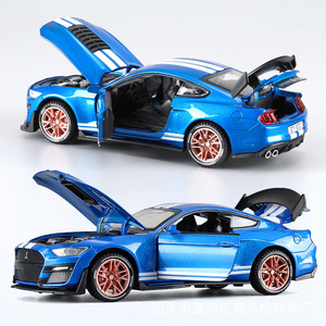 Modèle Ford <span class=keywords><strong>Mustang</strong></span> GT500 en alliage <span class=keywords><strong>1</strong></span>:32 moulé sous pression avec portes de retrait son et lumière jouet de collection d'affichage de modèle de voiture en métal ouvert - Product Image 1