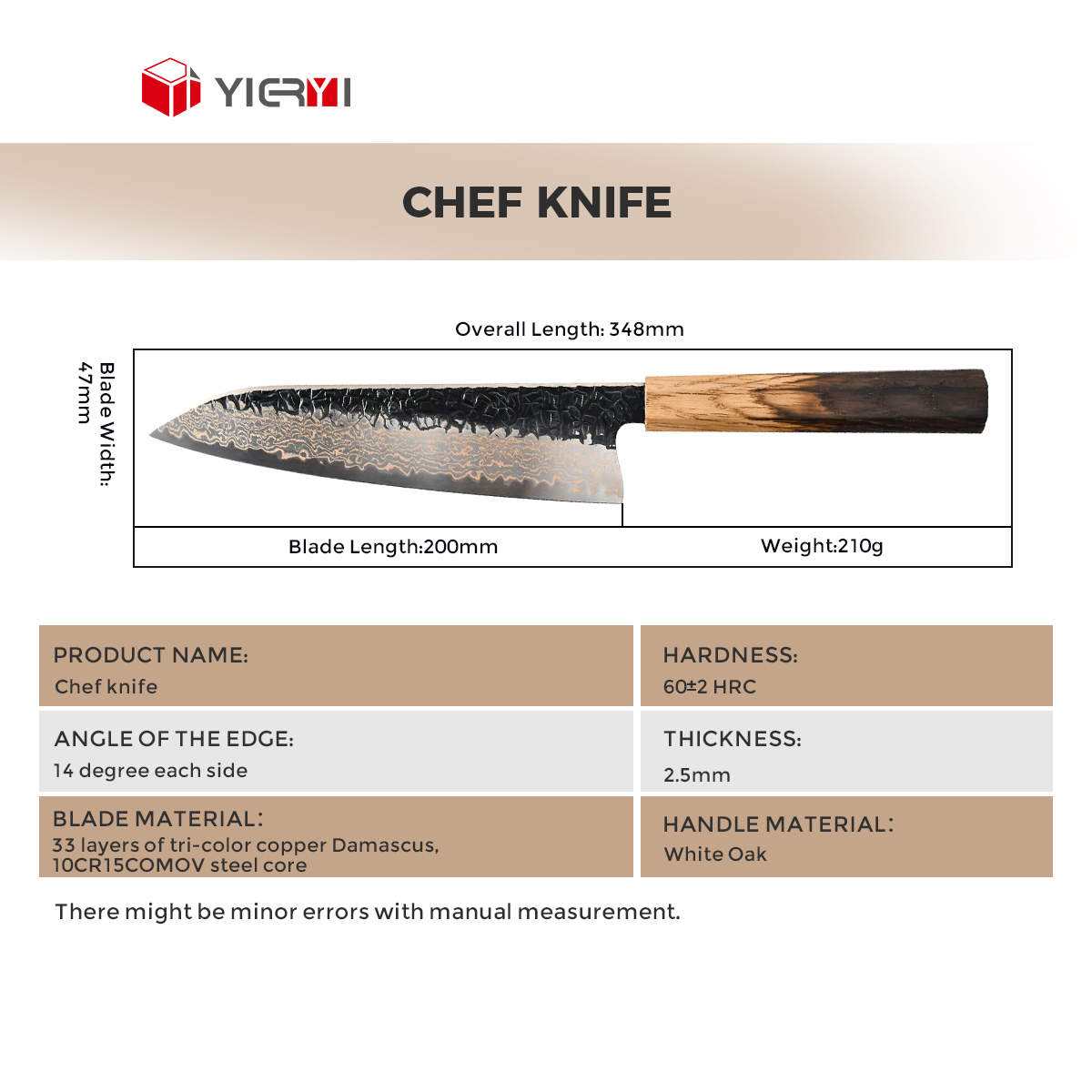 Couteau de chef de 8 pouces