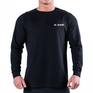도매 저렴한 사용자 정의 자수 인쇄 긴 소매 T 셔츠 활성 착용 남성 티셔츠 코튼 긴 소매 T 셔츠