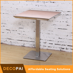 HPL stratifié en acier inoxydable askew frontière avec base en acier inoxydable Table À Manger pour le restaurant de café - Product Image 3