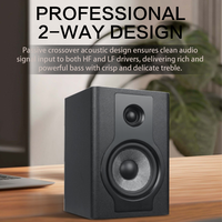 Moniteur de studio actif A200 3,5 pouces pour enregistrement, 2x45W, amplificateur numérique TI en fibre de carbone, tweeter en soie, large plage de tension