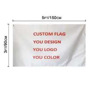 批发热销丝印飞旗高品质100% 涤纶材料定制设计旗带两个索环