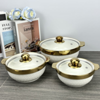 Marmite à Soupe en Céramique de Luxe Grande Taille pour Cuisine Domestique 2024, avec Couvercle en Verre