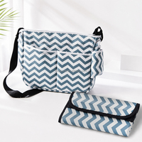 Nouveau Sac à couches imperméable en néoprène gris et blanc rayé de 3 mm d'épaisseur, taille personnalisée, pour adultes et bébés, avec matelas à langer intégré, vente en gros, marque de premier choix