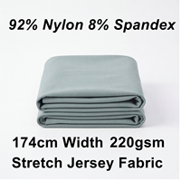 Tissu jersey uni en tricot de nylon et élasthanne, poids moyen, extensible, pour leggings de yoga, vêtements de fitness et habillement