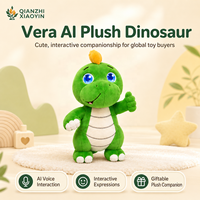 Peluche Dinosaure Vert IA à Picots Jaunes, Clonage Vocal ChatGPT 69 Langues, Mémoire Longue Durée, Compagnon Émotionnel pour Enfants 2.4G