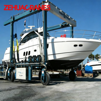 CE Onaylı Zehua 5T-100T Yat Taşıma Vinci Elektrikli Kaldırma Cihazı Motorlu Rulmanlı Kauçuk Tekerlekli Mobil Tekne Vinci Marina Tersanesi için