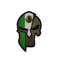En gros IR Reflex Drapeau Mexicain Patch Pleine Broderie Mexique Crâne Tactique Patch Badge Avec Crochet et Boucle
