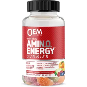 아미노산 전 운동 Gummies 근육 회복 체중 감소 Gummies 뚱뚱한 가열기 Multivitamin 면역성이 있는 oem를 가진 에너지 Gummies