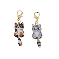 Gantungan Kunci Model Kucing Lucu dengan Aksesoris Ekor, USB Flashdisk, Headset, dan Tas, untuk Wanita, Model YK14
