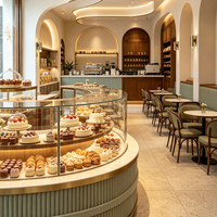 Vitrines de présentation en verre sur mesure pour la vente au détail, adaptées à la décoration intérieure de cafés de luxe