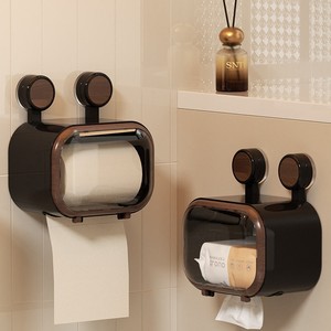 Suction Cup Toilet Paper Holder Wall Mounted Waterproof Storage Rack For Bathroom Tissue Box No Drilling Required - Product Image 1