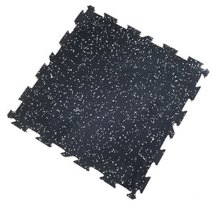 Bền 15/20 mét Lớp phủ chống trượt màu đen + EPDM hạt lồng vào nhau phòng tập thể dục sàn cao su mat - Product Image 3