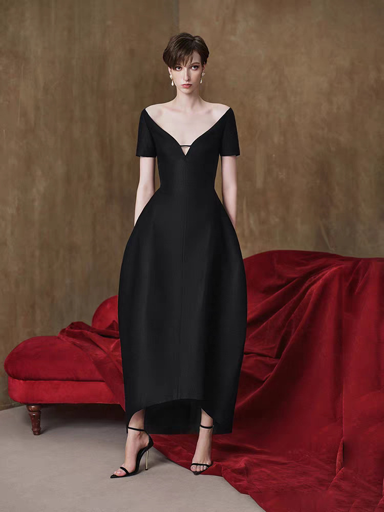 chinese dress ladies Glamorous Long Black Off-The-Shoulder Lace Split Evening Dress with Slit main image 0