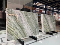 Dalles de marbre onyx vert poli luxueuses et modernes pour la décoration intérieure d'hôtels