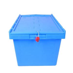 600*400*315mm 60L Euro kutuları plastik saklama istiflenebilir istiflenebilir kapaklı hareketli konteyner kasaları - Product Image 2