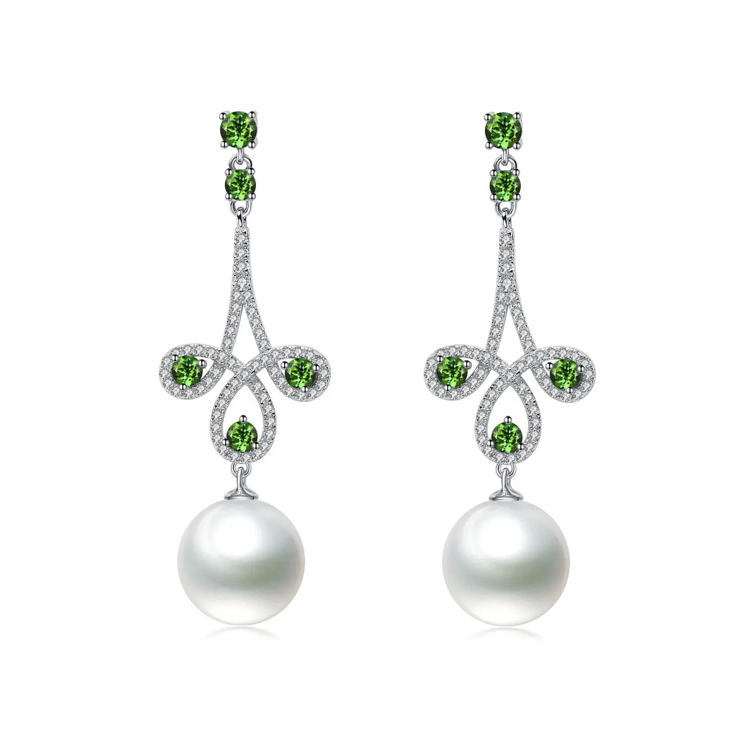 Kaifu — boucles d'oreilles en or 18k, bijoux pour femme, en tourmaline verte, avec perles, livraison directe