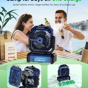 20000mah Portable Camping Fan Five Speed Type-C Charging Rechargeable Battery LED <b>Light</b> Spray Outdoor Plastic English Table - Product Image 2