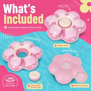 Isola Galleggiante Gonfiabile Gigante a Forma di Fiore da 58 Pollici, in PVC Rinforzato Anti-perdita, per Adulti e Bambini, Ideale per Compleanni e Spiaggia - Product Image 3