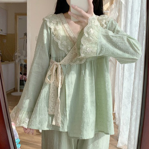 Conjunto <span class=keywords><strong>de</strong></span> <span class=keywords><strong>Pijama</strong></span> <span class=keywords><strong>de</strong></span> Invierno para Mujer, Estilo Vintage con Encaje, Sexy, con Tirantes, <span class=keywords><strong>Pijama</strong></span> para <span class=keywords><strong>Dormir</strong></span> - Product Image 3