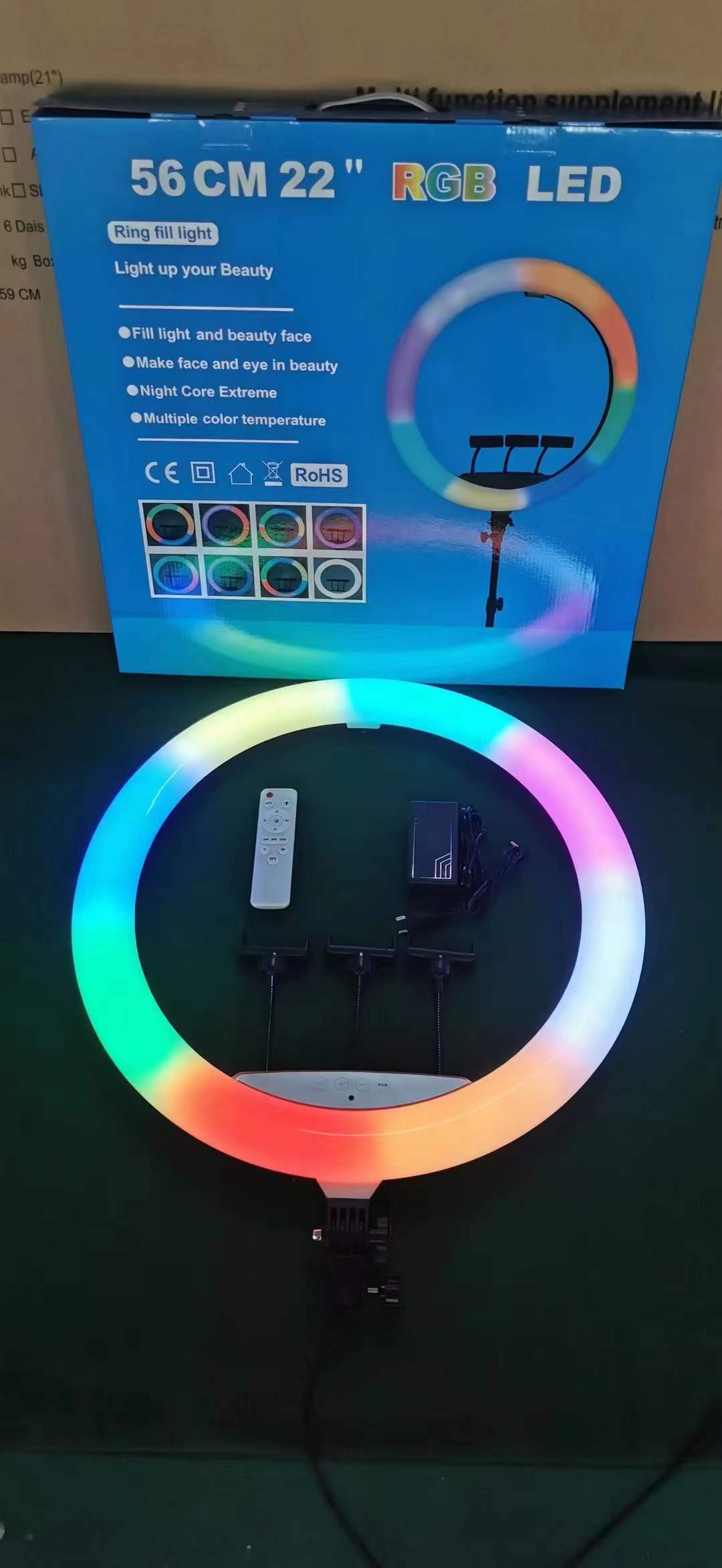 Anneau lumineux RGB de 22 pouces