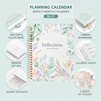 Agenda hebdomadaire spirale A5 personnalisé 2026, couverture rigide florale, avec onglets mensuels, règle, marque-page, journal de réflexion pour femmes, vente en gros