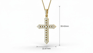 Pendentif croix en or délicat et diamants, best-seller, fabriqué avec des diamants naturels, bijoux fins conçus pour l'élégance quotidienne - Product Image 2