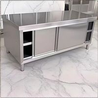 Table de travail de cuisine professionnelle en acier inoxydable avec compartiments de rangement, capacité de charge de 100 kg, comptoir simple ou double passage
