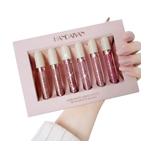 Produk Laris Lintas Negara Handaiyan 6-Piece Waterproof Non-Stick Matte Rose Mineral Lip Gloss Liquid Lipstick Set Grosir