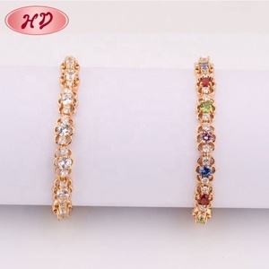 Pulsera de tenis chapada en oro con cristales para niños, corte brillante, engaste de garra, joyería clásica para fiestas, aleación, circonita cúbica de moda - Product Image 3