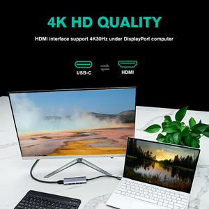 Docking Station in Lega di Alluminio a 5 Porte, Adattatore Multiporta da Tipo C a HDMI 4K e 4 <span class=keywords><strong>USB</strong></span> 3.0, <span class=keywords><strong>Hub</strong></span> <span class=keywords><strong>USB</strong></span> C 5 in 1 - Product Image 2