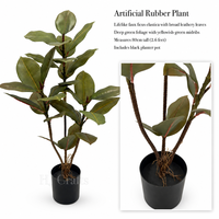 Plante artificielle en caoutchouc de 80 cm, aspect réaliste, faux ficus vert, vente en gros OEM directe d'usine pour la décoration intérieure de la maison et du bureau