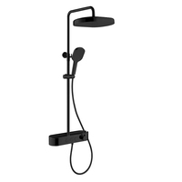 Robinetterie de douche thermostatique à poignée unique, système de pluie et cascade pour salle de bain avec jets doux et puissants, en laiton