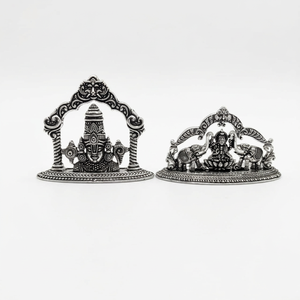 Estatua Religiosa de Plata Pura 92.5, Dios Venkateshwara Balaji Laxmi Ji en 2D, Acabado Antiguo, Monumento Religioso, Decoración de Templo - Product Image 4
