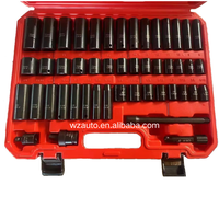 WUZHAO Jeu de douilles SAE et impériales de 3/8 pouces, 50 pièces, kit d'outils de réparation automobile professionnel