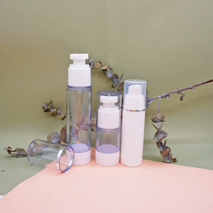 Transparent white 20ml 15ml 100ml plastic as airless pump spray lotion bottle