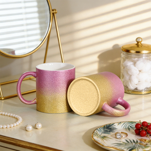 Mug à sublimation à paillettes dégradées 11oz - Design scintillant personnalisable (6 styles de couleurs) - Transfert thermique DIY - Mugs en céramique personnalisés - Product Image 4