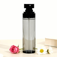 Emballage cosmétique de luxe 120 ml 100 ml 80 ml 60 ml 30 ml, flacon pulvérisateur en plastique transparent noir pour le soin de la peau