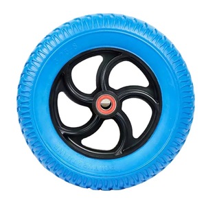 Solid Polyurethane Foam <b>Wheel</b> 14 x 3.25-8 Inches Blue Firm Tread For Handcarts - Product Image 5