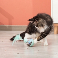 Jouet interactif pour chat ODM/OEM : Distributeur lent de nourriture en forme de labyrinthe avec plumes, jouet à bascule réglable pour l'alimentation et le jeu du chat