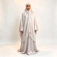 Ensemble Khimar Champagne pour femmes, Indonésie, Malaisie, Singapour, vêtements modestes, vêtements islamiques, prière