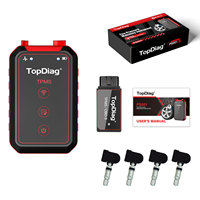 Herramienta de Programación TPMS Completa TopDiag PS001, 315MHz 433MHz, Activación y Reaprendizaje de Sensores, OBD2 TPMS con 4 Sensores TPMS Universales