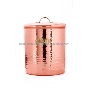 Ensemble de récipients de stockage modernes en métal nickelé martelé pour une organisation élégante de la maison et de la cuisine de forme ronde - Product Image 5