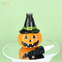 Flacon pompe PVC pour shampoing et lotion, motif citrouille, 500ml/300ml, décoration d'Halloween pour salle de bain, cuisine, fête