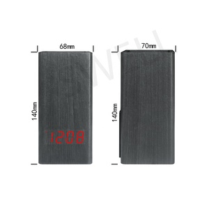 Réveil de bureau pour alarme, 1 pièce, contrôleur de son créatif intelligent, porte-stylo numérique, horloge en bois avec date - Product Image 2